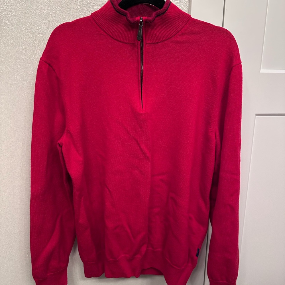 Vineyard Vines Red Half-Zip Sweater Large